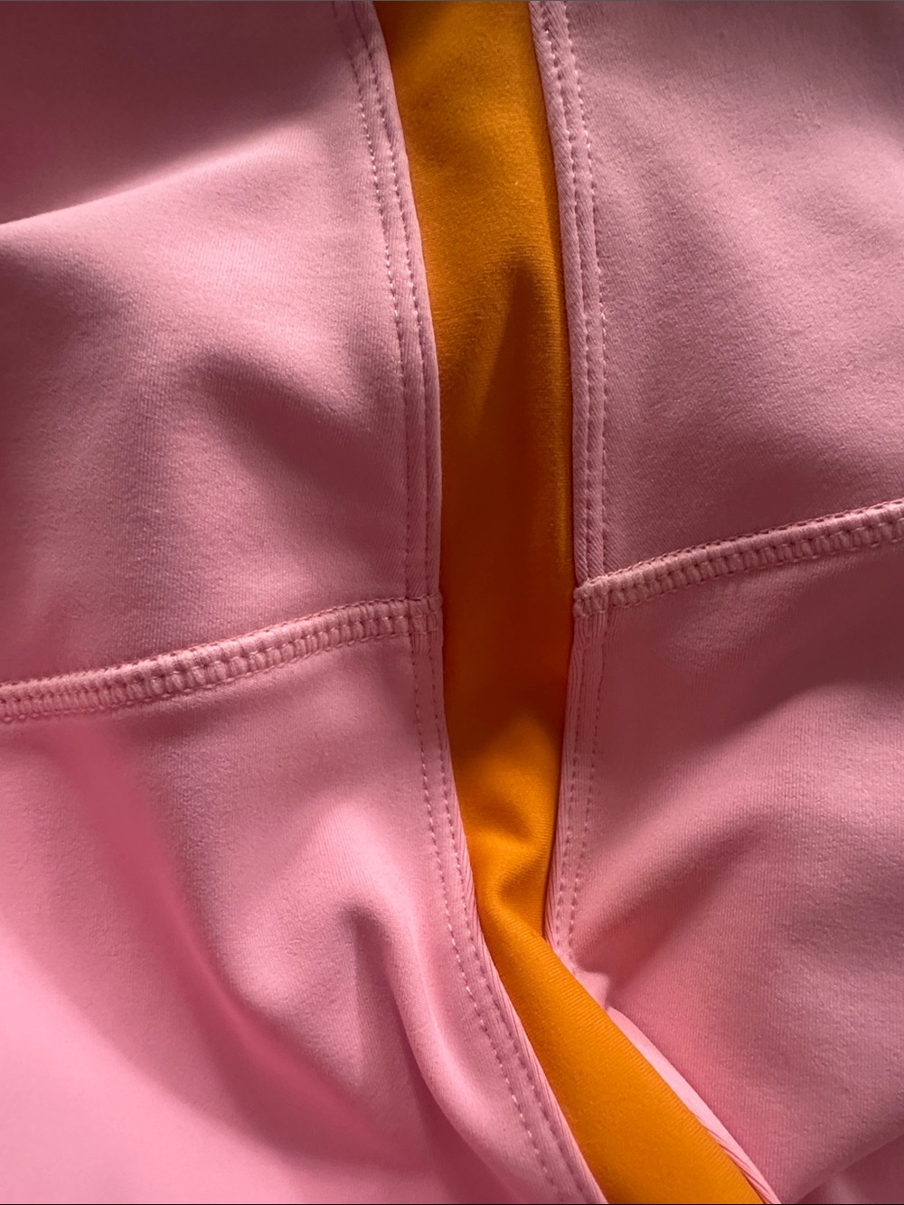 Splits59 Pink Leggings with Orange Side Stripe
